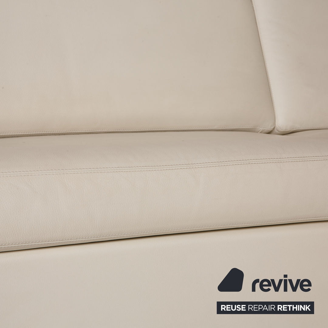 Cor Conseta Leder Sofa Weiß Ecksofa Couch Recamiere links