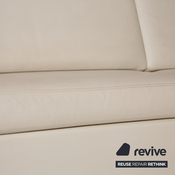 Cor Conseta Leder Sofa Weiß Ecksofa Couch Recamiere links