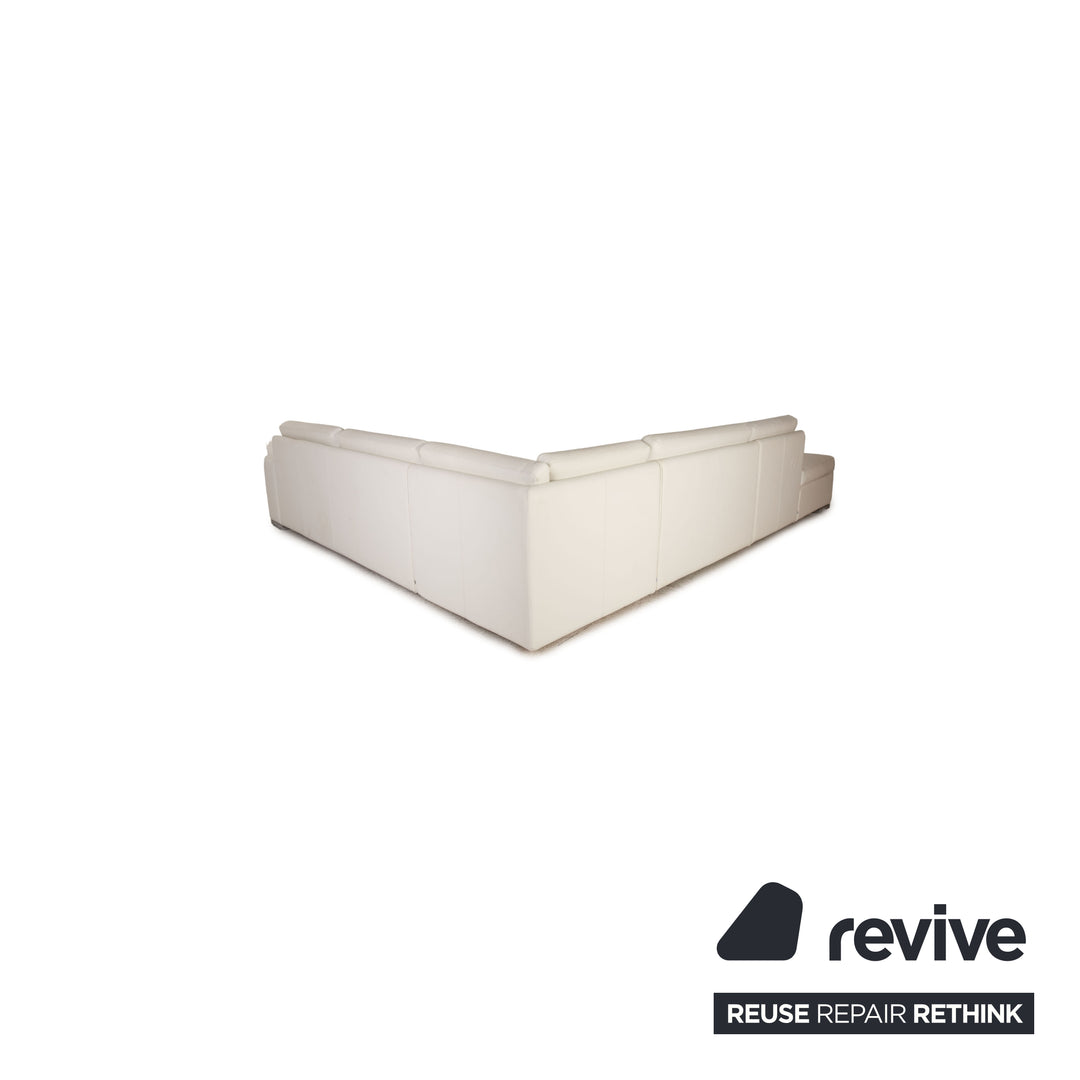 Cor Conseta Leder Sofa Weiß Ecksofa Couch Recamiere links