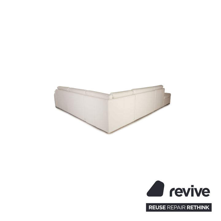 Cor Conseta Leder Sofa Weiß Ecksofa Couch Recamiere links