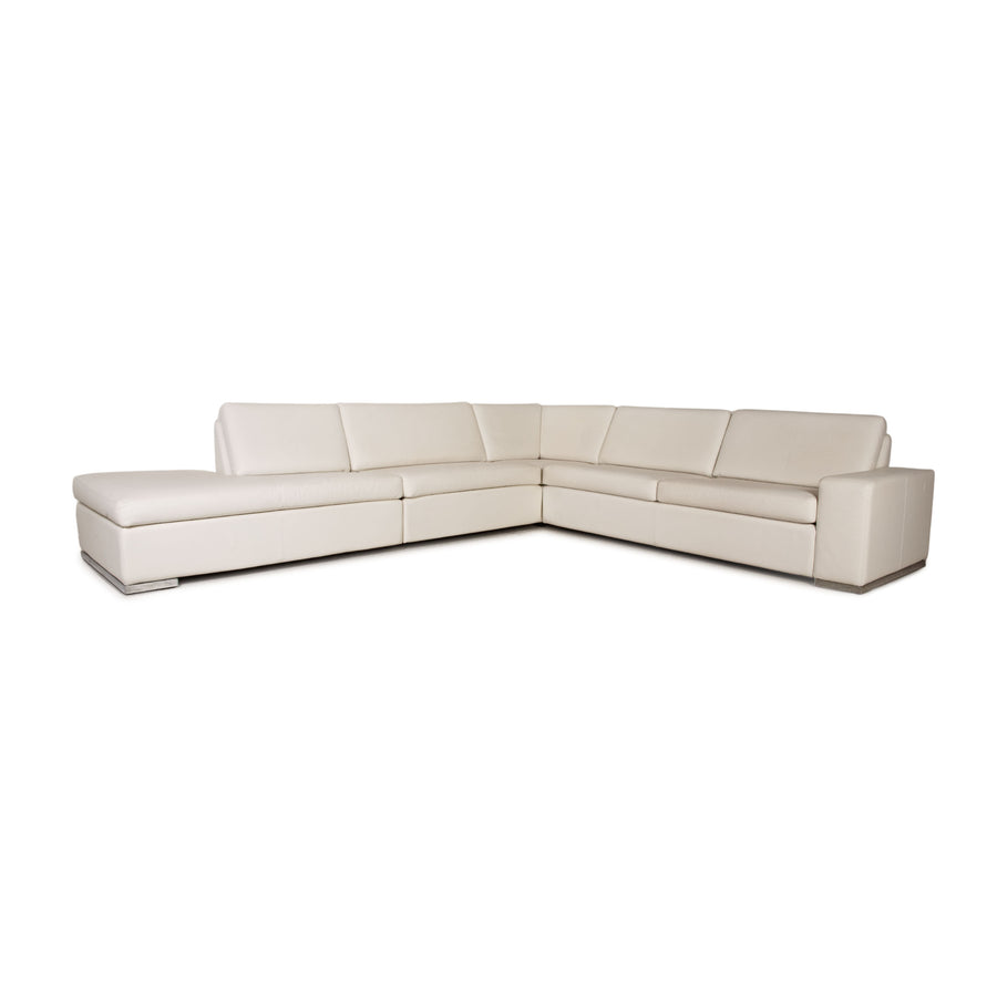 Cor Conseta Leder Sofa Weiß Ecksofa Couch Recamiere links