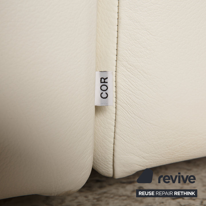 Cor Conseta Leder Sofa Weiß Ecksofa Couch Recamiere links