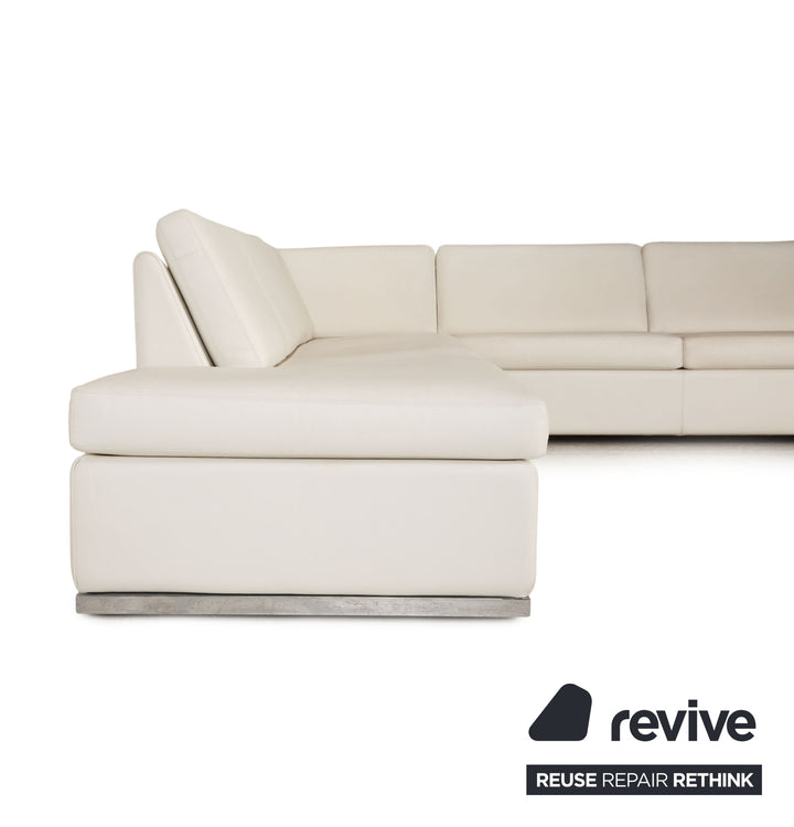 Cor Conseta Leder Sofa Weiß Ecksofa Couch Recamiere links