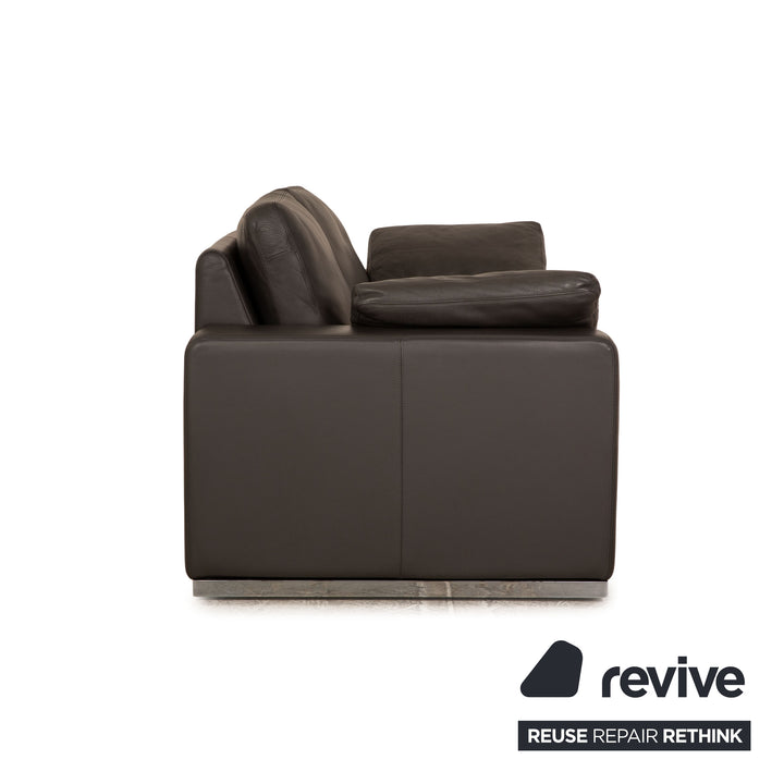 Cor Conseta Leder Zweisitzer Grau Sofa Couch