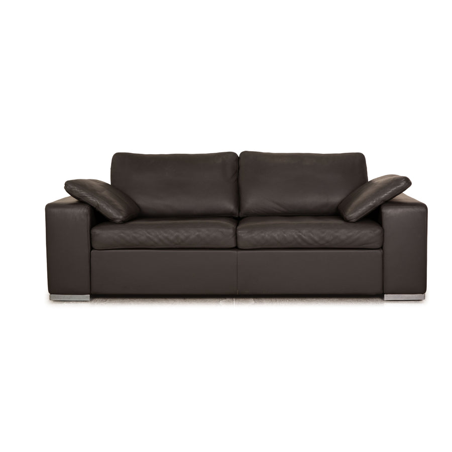 Cor Conseta Leder Zweisitzer Grau Sofa Couch