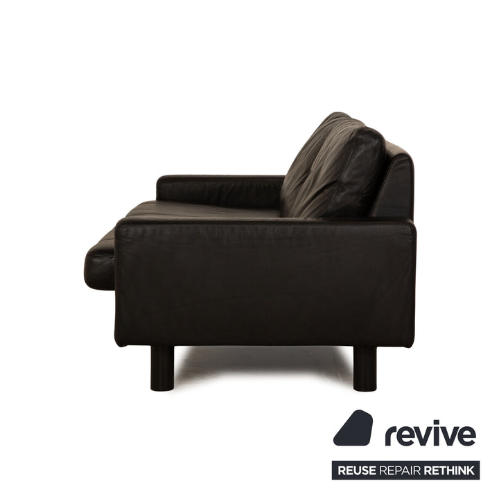 Cor Conseta Leder Zweisitzer Schwarz Sofa Couch