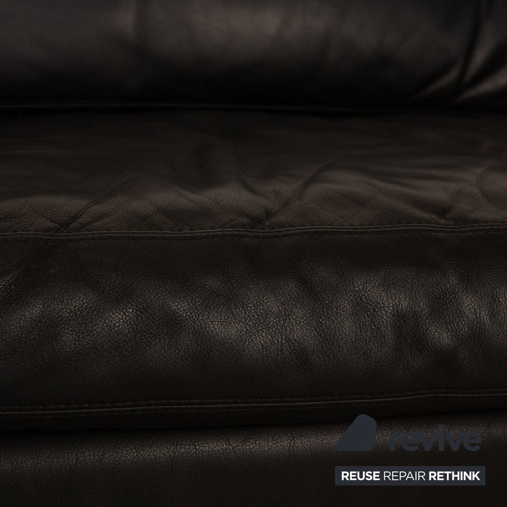 Cor Conseta Leder Zweisitzer Schwarz Sofa Couch