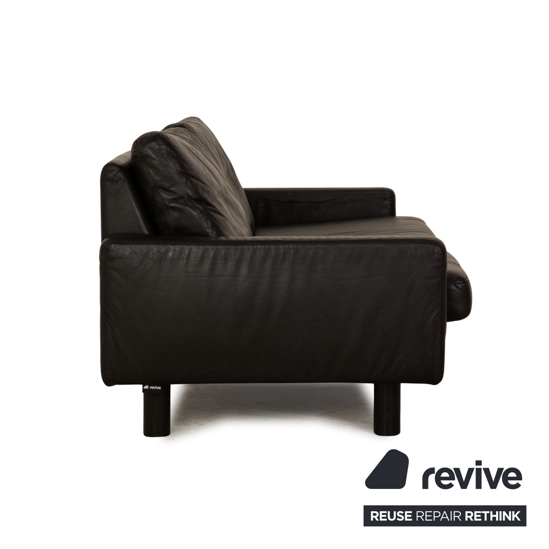 Cor Conseta Leder Zweisitzer Schwarz Sofa Couch