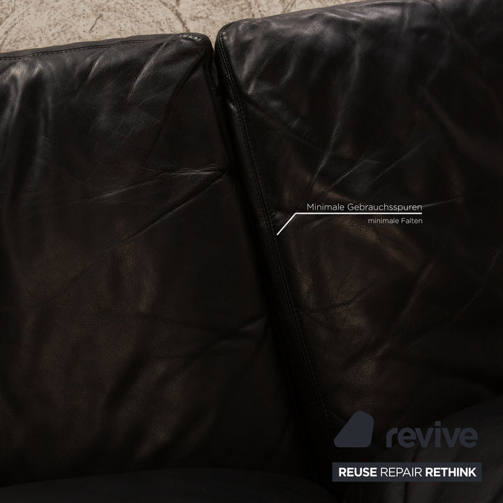 Cor Conseta Leder Zweisitzer Schwarz Sofa Couch