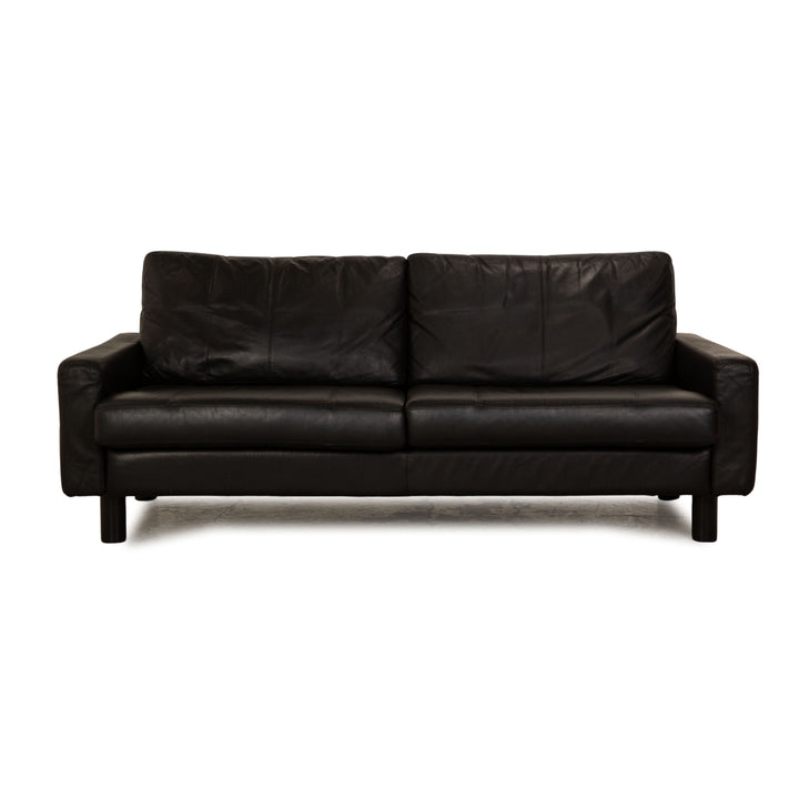 Cor Conseta Leder Zweisitzer Schwarz Sofa Couch