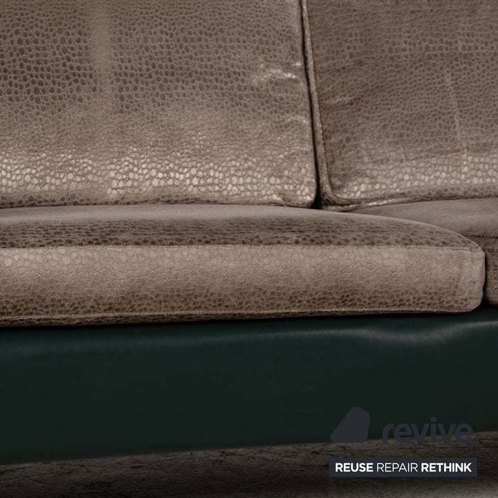 Cor Conseta Sofa Stoff Grün Grau Dreisitzer Couch