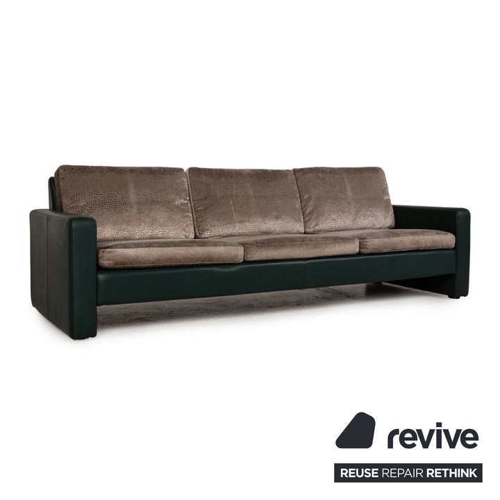 Cor Conseta Sofa Stoff Grün Grau Dreisitzer Couch
