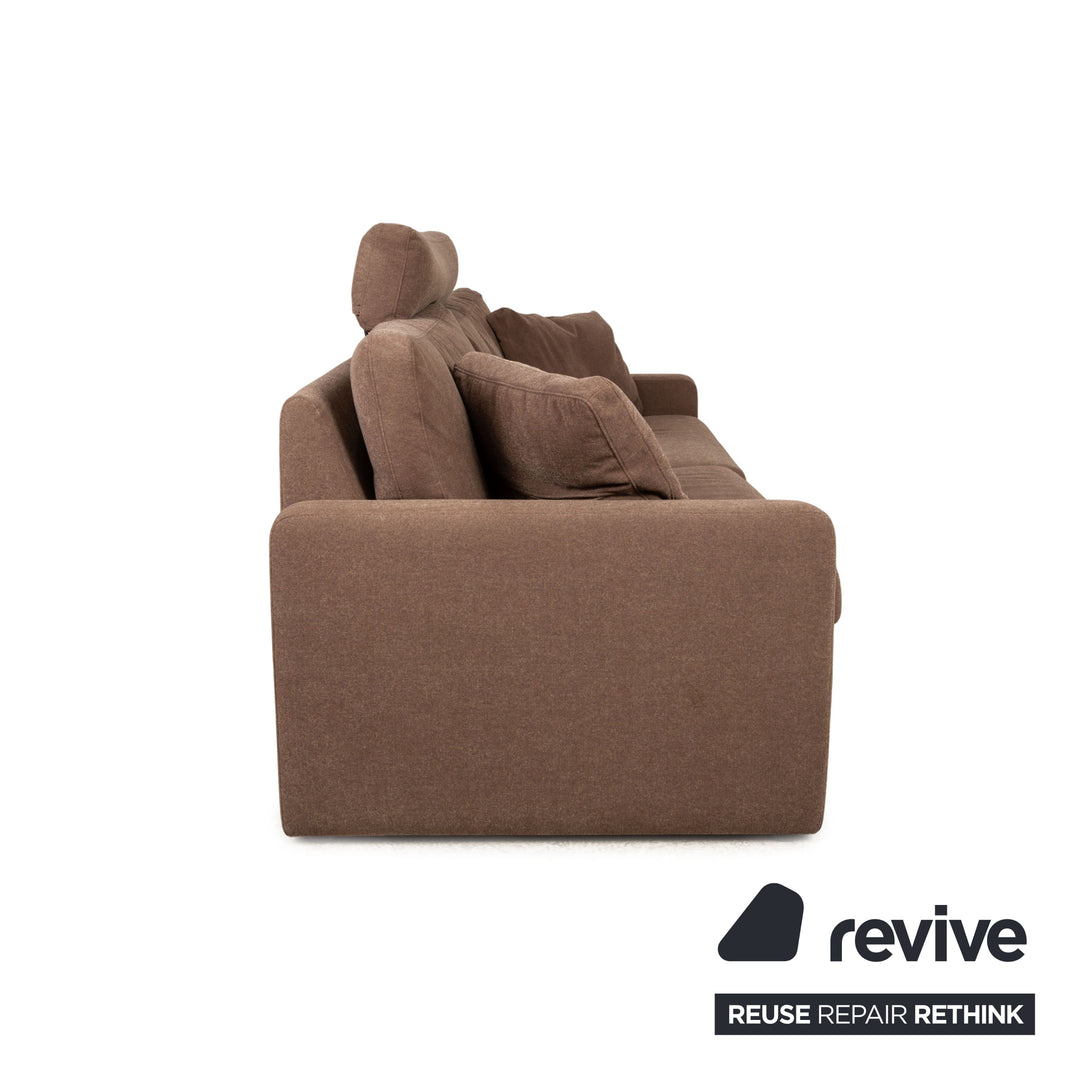 Cor Conseta Stoff Dreisitzer Beige inkl. Kopfstütze Sofa Couch