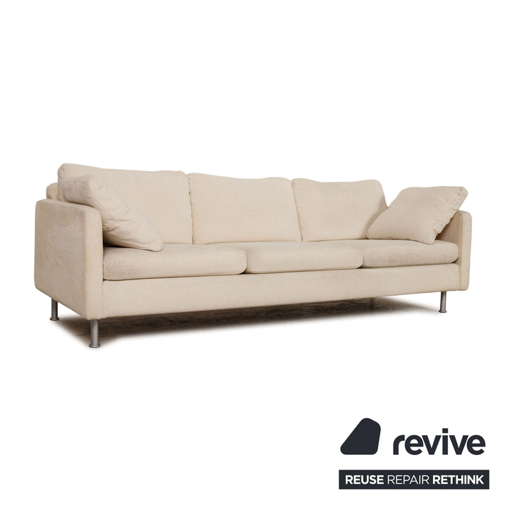 Cor Conseta Fabric Three Seater Cream Sofa Couch