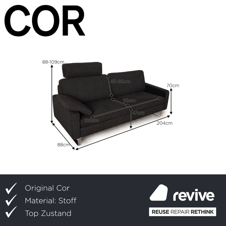Cor Conseta Stoff Dreisitzer Grau Sofa Couch