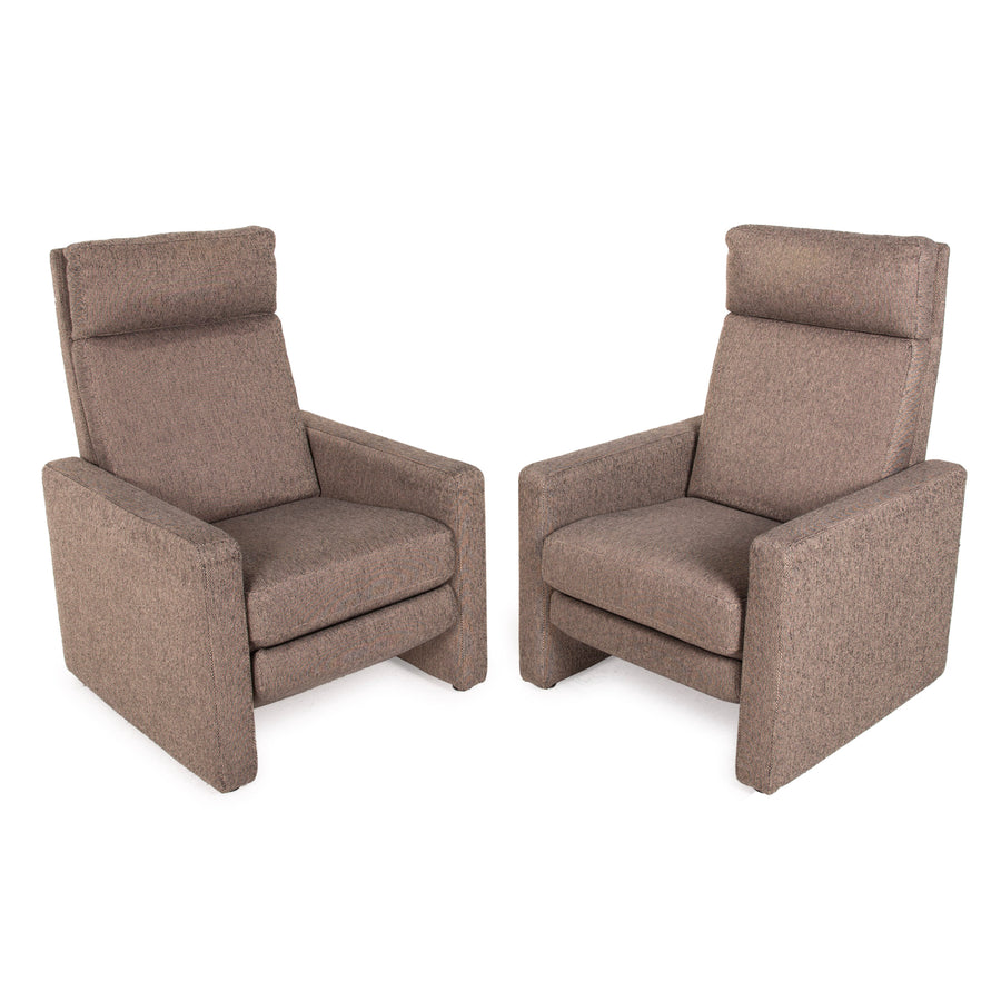 Cor Conseta Stoff Sessel Garnitur Beige Relaxfunktion Set