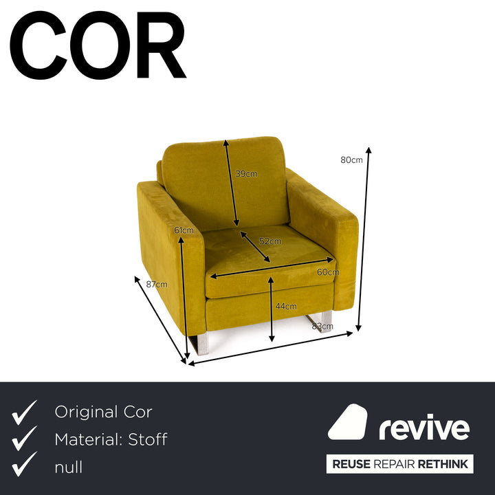 Cor Conseta fabric armchair set Yellow Turquoise 2x