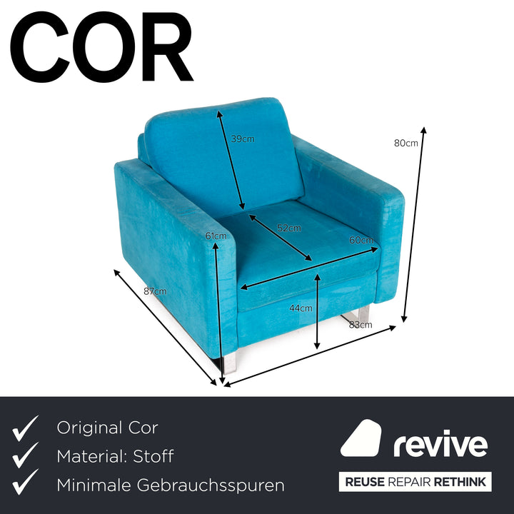Cor Conseta Stoff Sessel Türkis