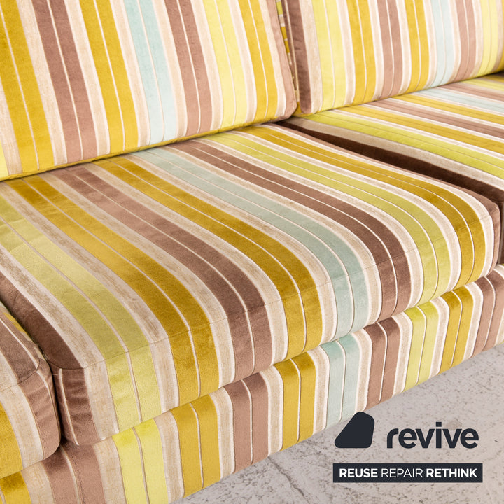 Cor Conseta Fabric Sofa Three Seater Green Blue Brown Cream Couch Pattern