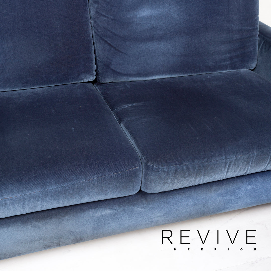 Cor Conseta Stoff Sofa Garnitur Blau 1x Dreisitzer 1x Zweisitzer #13126