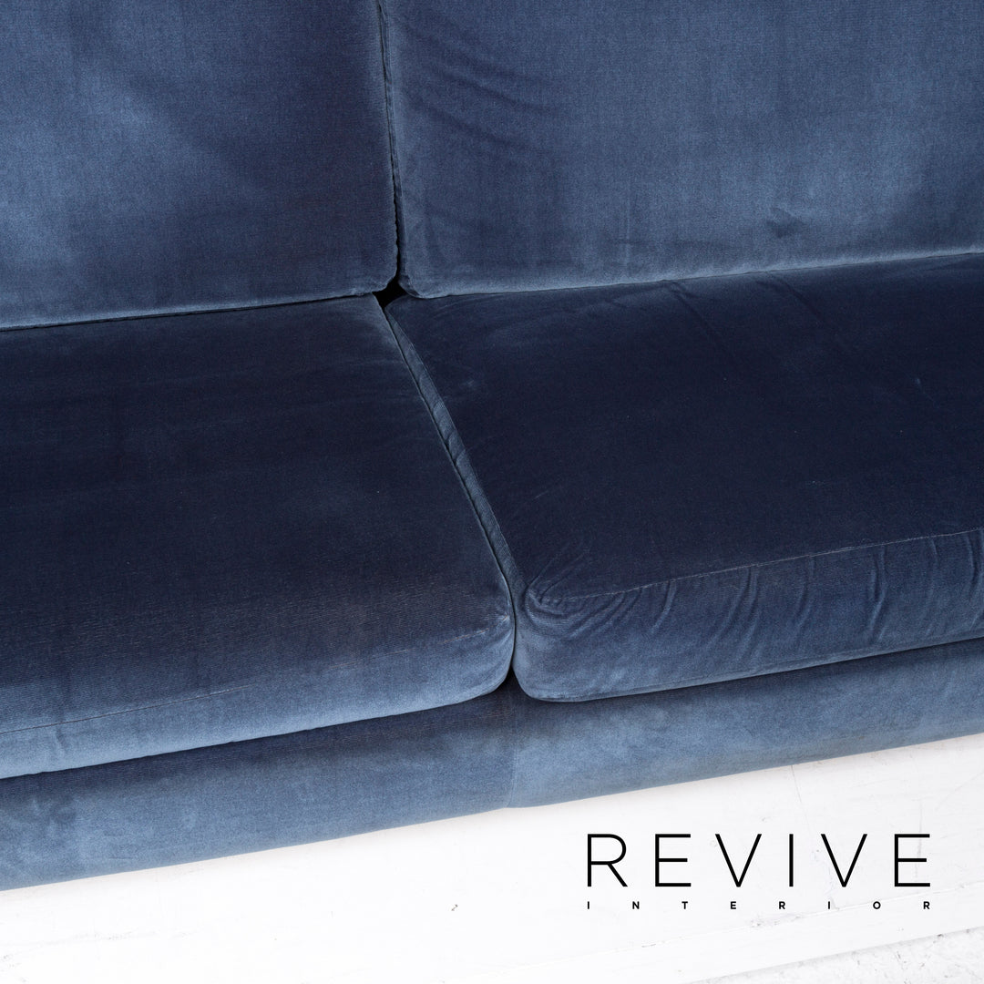Cor Conseta Stoff Sofa Garnitur Blau 1x Dreisitzer 1x Zweisitzer #13126