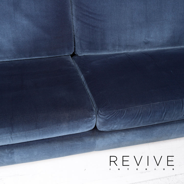 Cor Conseta Stoff Sofa Garnitur Blau 1x Dreisitzer 1x Zweisitzer #13126