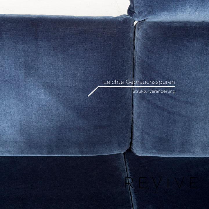 Cor Conseta Stoff Sofa Garnitur Blau 1x Dreisitzer 1x Zweisitzer #13126