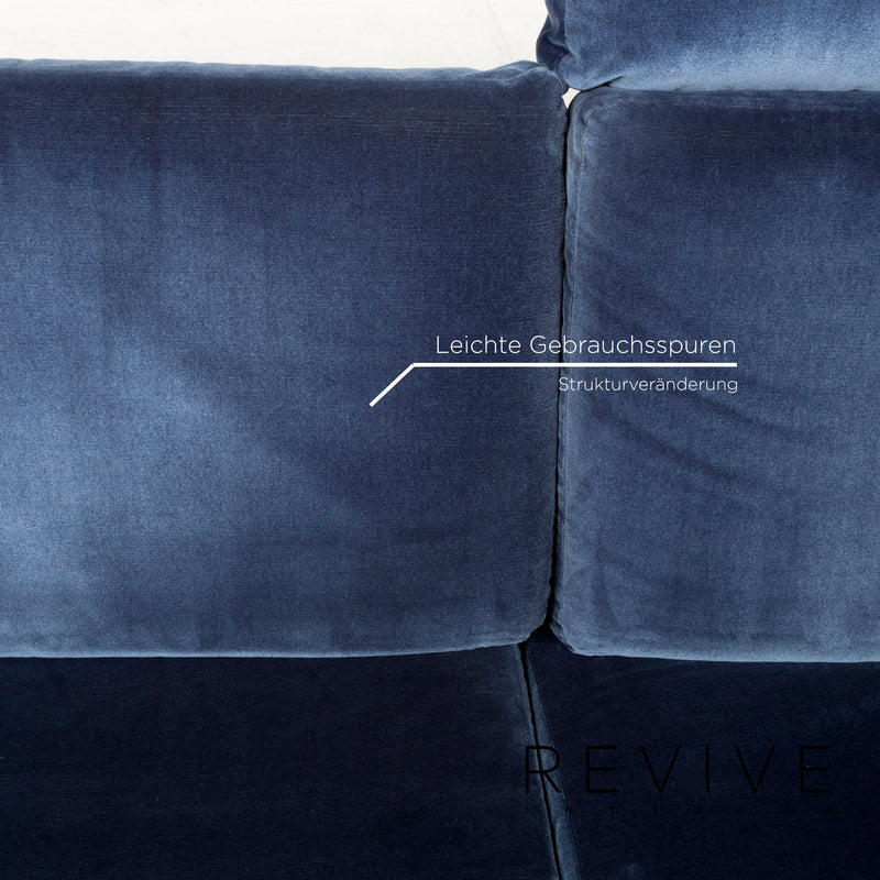 Cor Conseta Stoff Sofa Garnitur Blau 1x Dreisitzer 1x Zweisitzer 