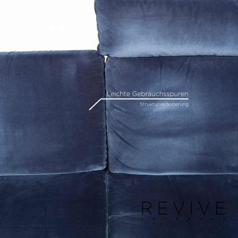 Cor Conseta Stoff Sofa Garnitur Blau 1x Dreisitzer 1x Zweisitzer 