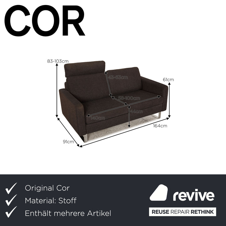Cor Conseta Fabric Sofa Set Gray Two Seater Three Seater Function