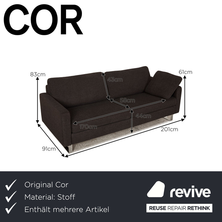 Cor Conseta Fabric Sofa Set Gray Two Seater Three Seater Function