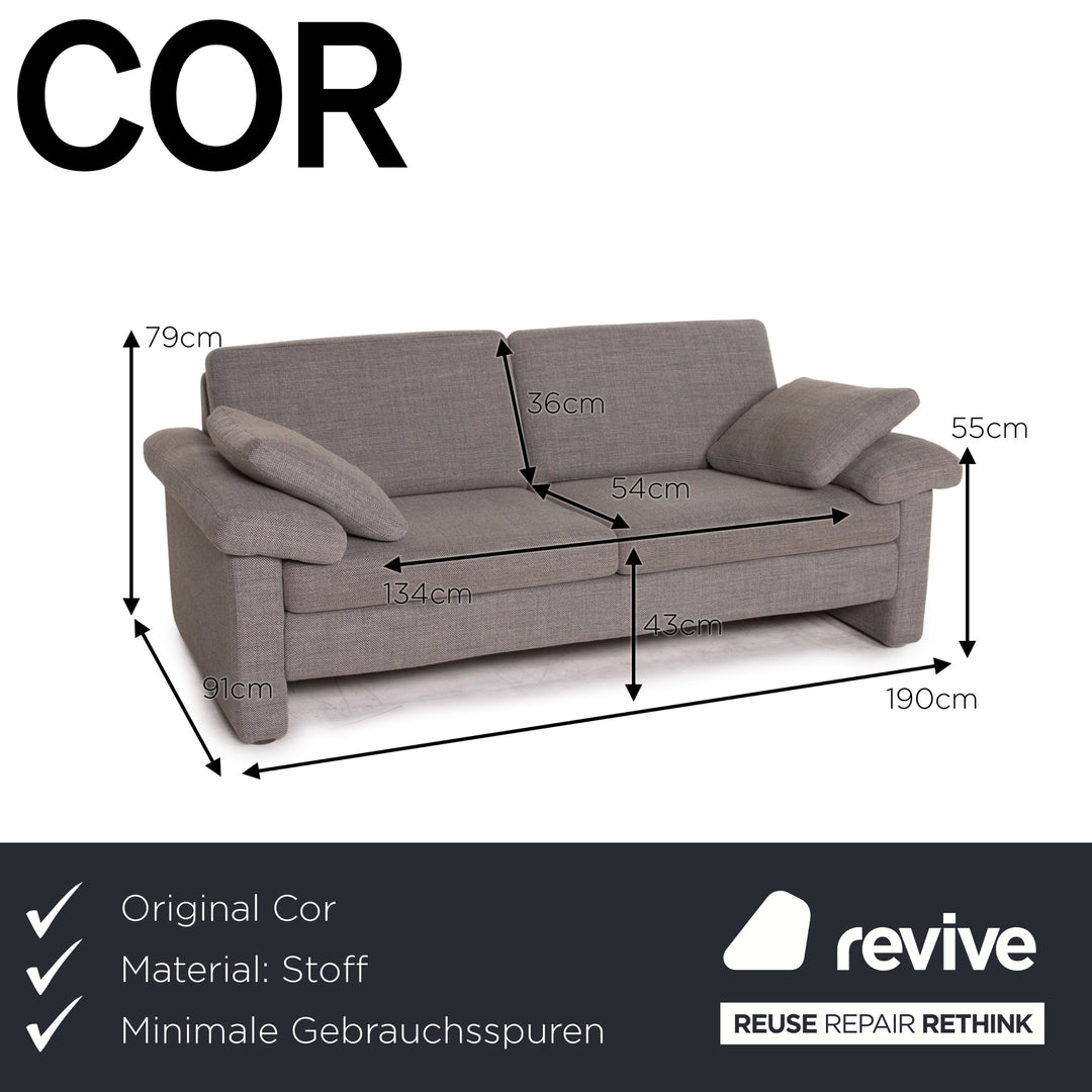 Cor Conseta Stoff Sofa Grau Zweisitzer Couch