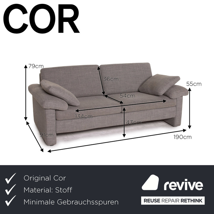 Cor Conseta Stoff Sofa Grau Zweisitzer Couch