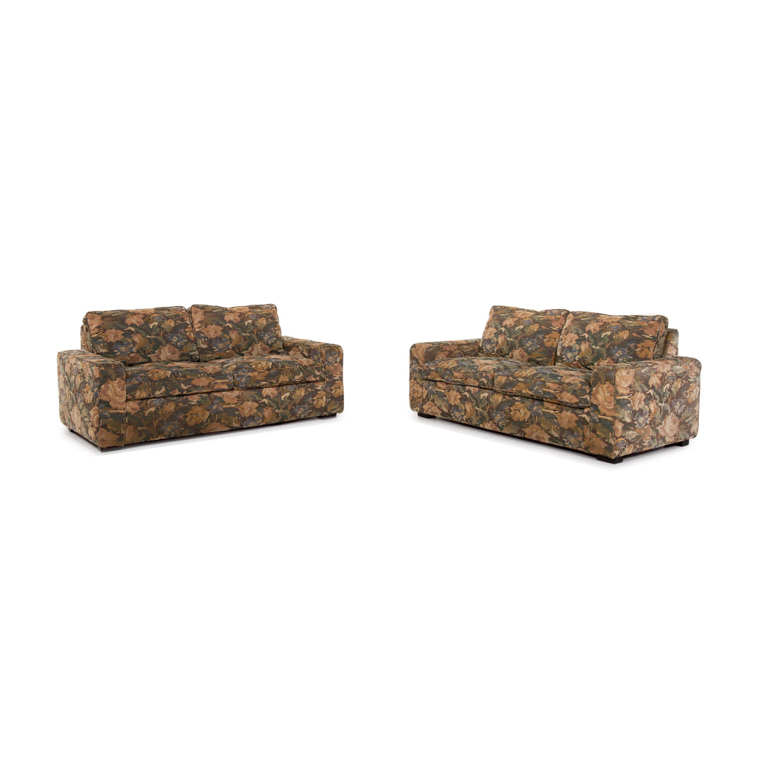 Cor Conseta Stoff Sofa Grün 2x Zweisitzer Blumenmuster Grafisch Couch #13623