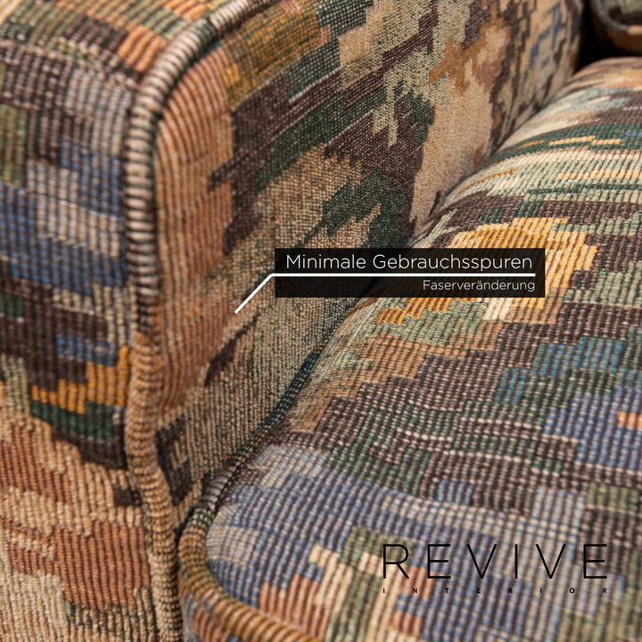 Cor Conseta Stoff Sofa Grün Zweisitzer Blumenmuster Grafisch Couch #13524