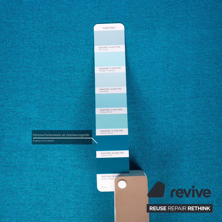 Cor Conseta Stoff Sofa Sofa Dreisitzer Grün Blau Braun Creme 1x Couch 2x Sessel