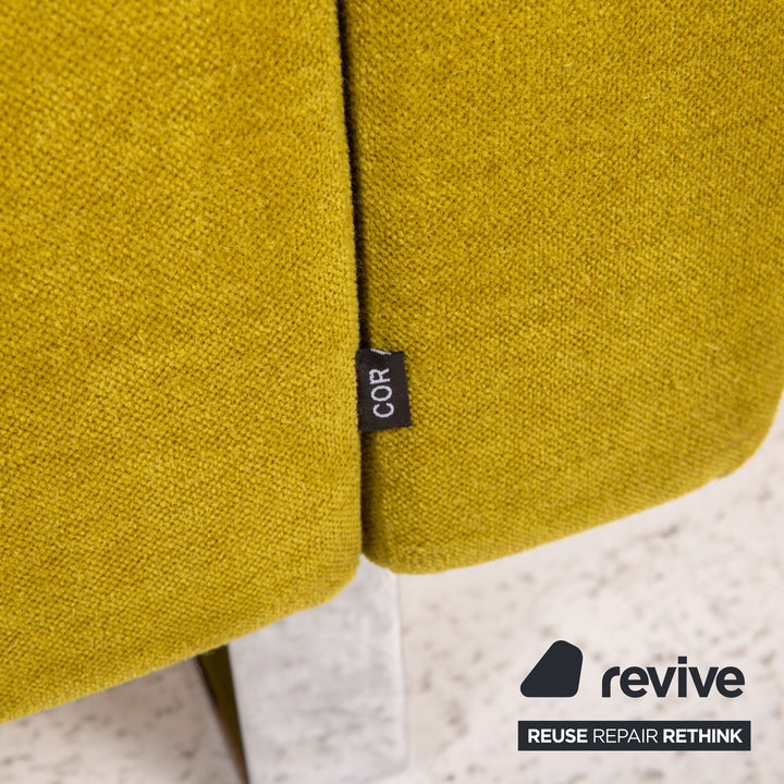 Cor Conseta Stoff Sofa Sofa Dreisitzer Grün Blau Braun Creme 1x Couch 2x Sessel