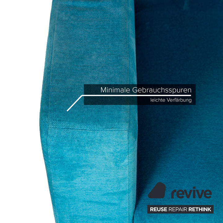 Cor Conseta Stoff Sofa Sofa Dreisitzer Grün Blau Braun Creme 1x Couch 2x Sessel