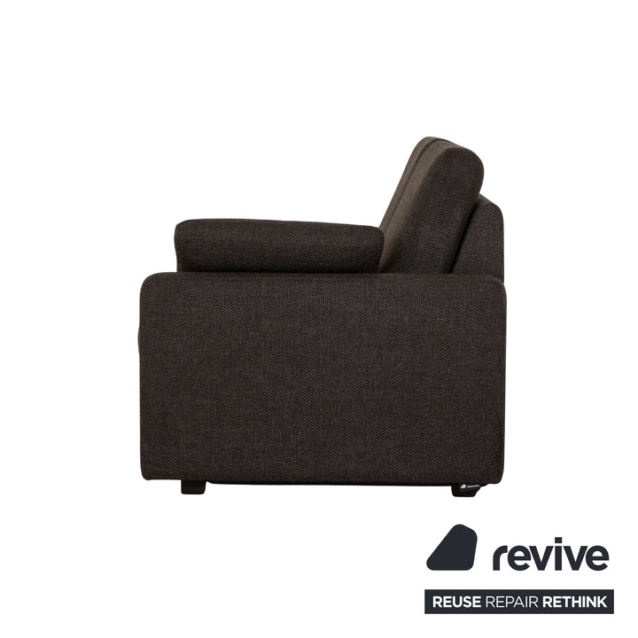 Cor Conseta Stoff Zweisitzer Grau manuelle Funktion Schlaffunktion Sofa Couch