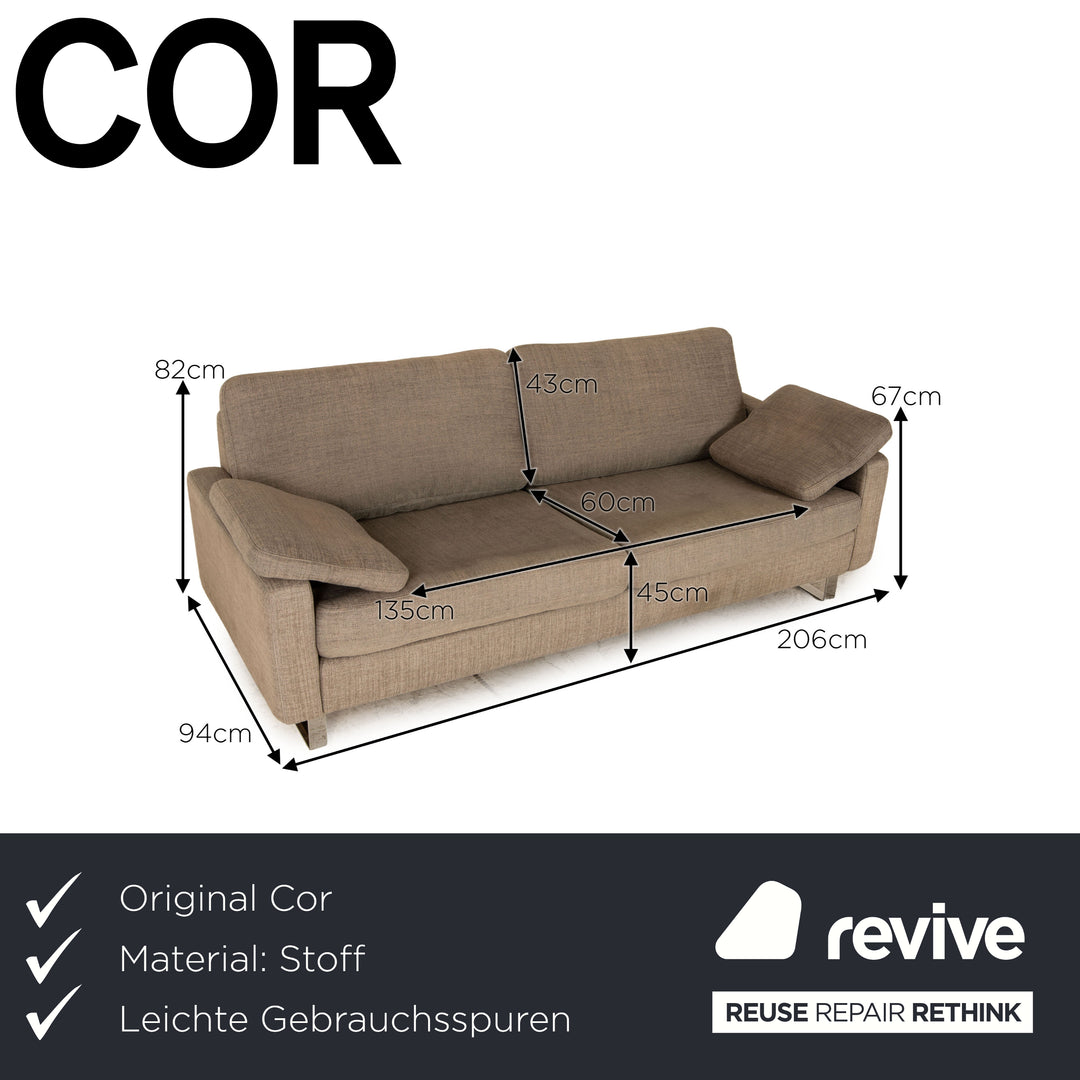 Cor Conseta Stoff Zweisitzer Grau Sofa Couch
