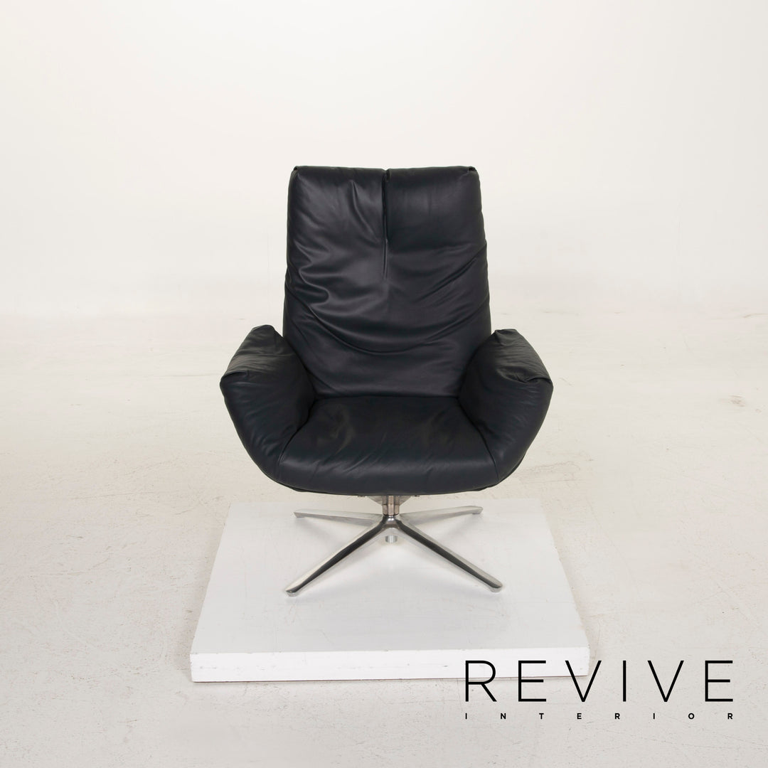 Cor Cordia Lounge Leder Sessel Dunkelgrün inkl. Hocker #15333