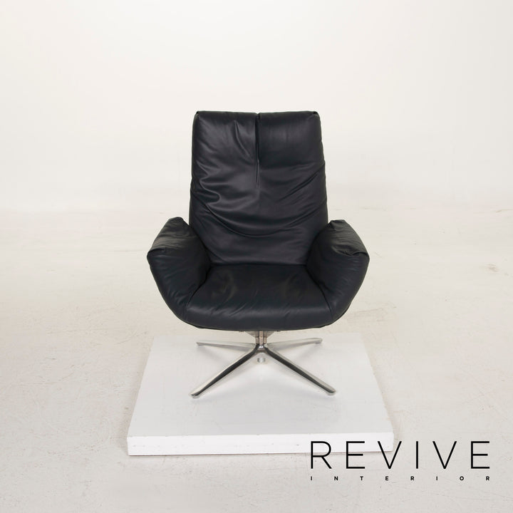 Cor Cordia Lounge Leder Sessel Dunkelgrün inkl. Hocker #15333