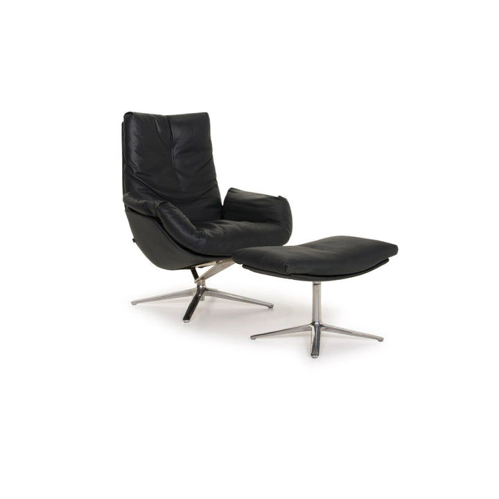 Cor Cordia Lounge Leder Sessel Dunkelgrün inkl. Hocker #15333