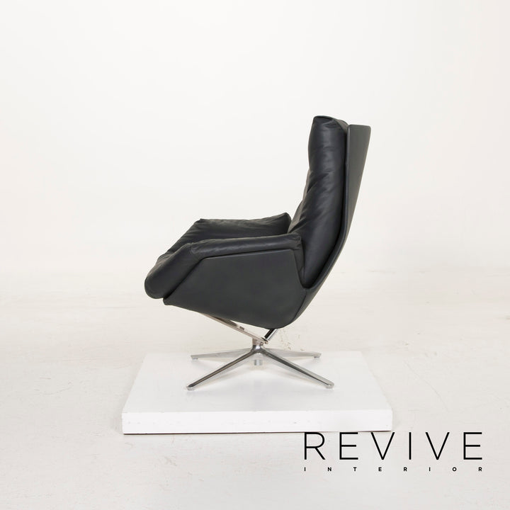 Cor Cordia Lounge Leder Sessel Dunkelgrün inkl. Hocker #15333