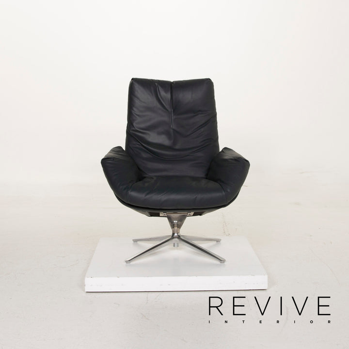 Cor Cordia Lounge Leder Sessel Dunkelgrün inkl. Hocker #15333