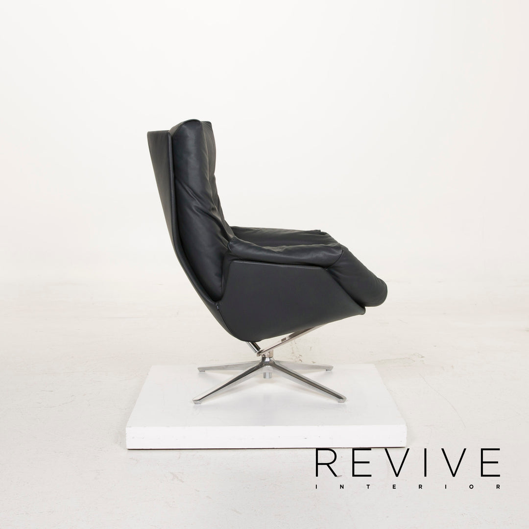 Cor Cordia Lounge Leder Sessel Dunkelgrün inkl. Hocker #15333