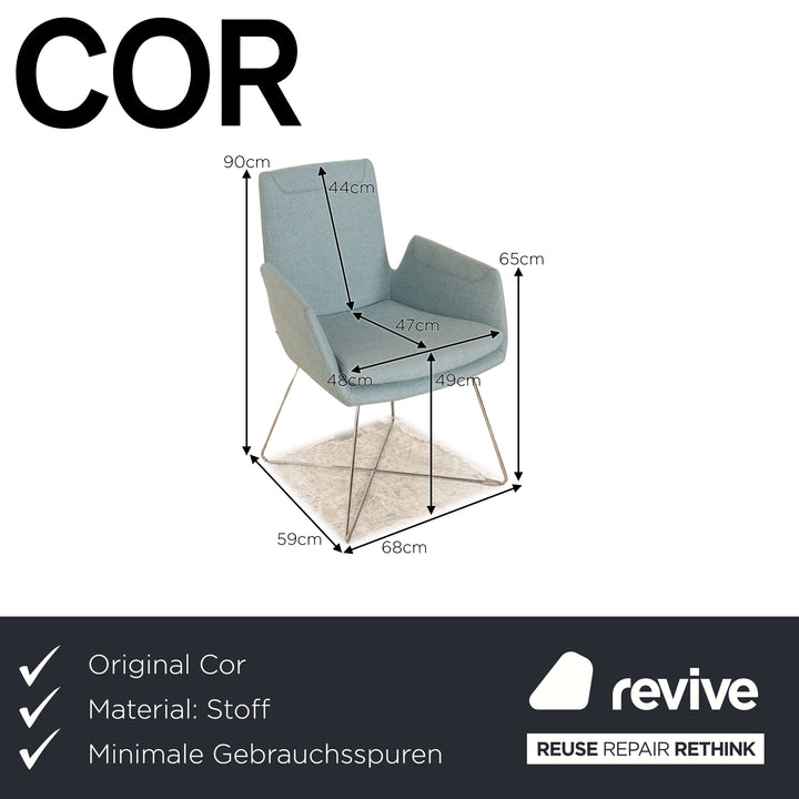 Cor Cordia Stuhl Stoff Grau Blau
