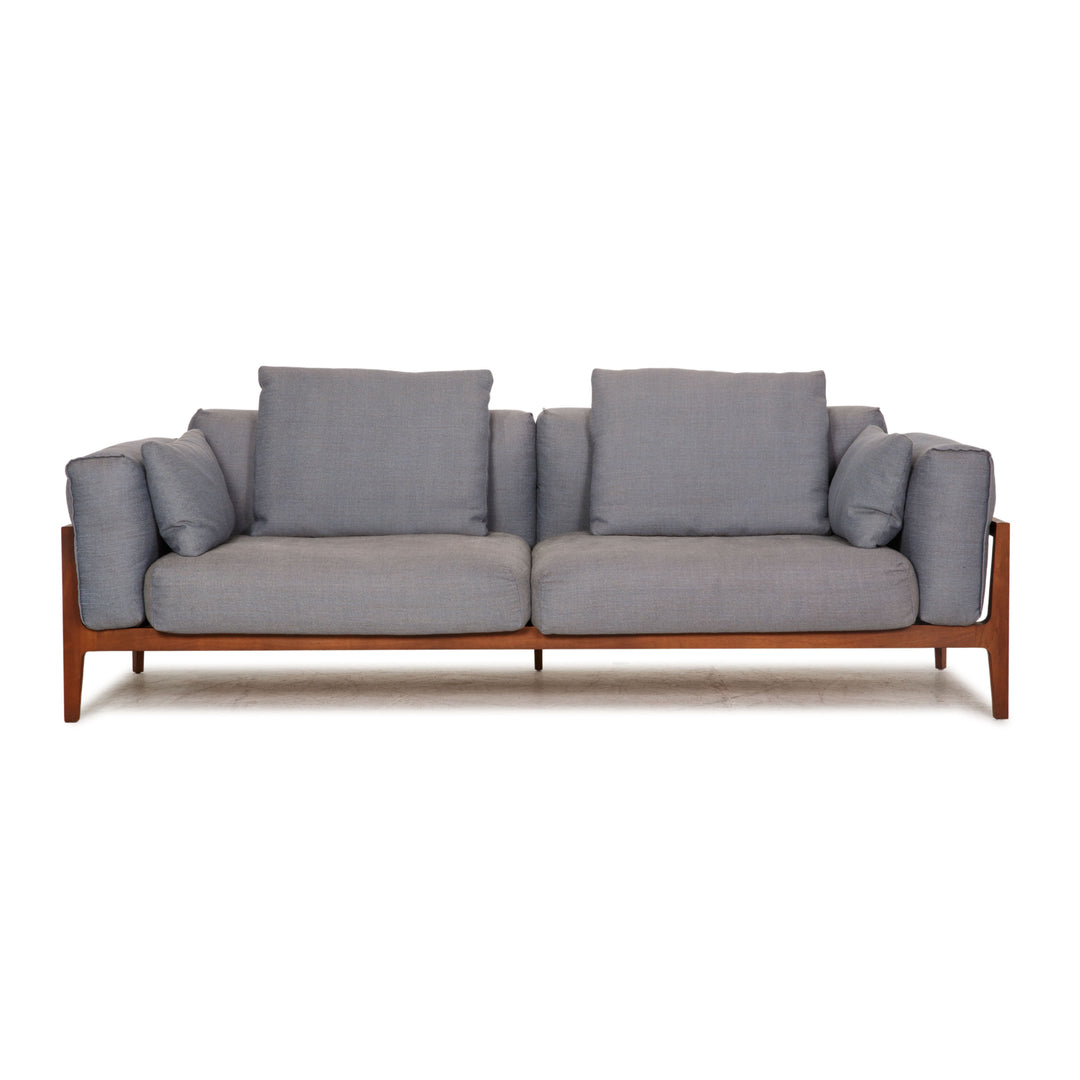 Cor ELM Stoff Dreisitzer Grau Sofa Couch Holz