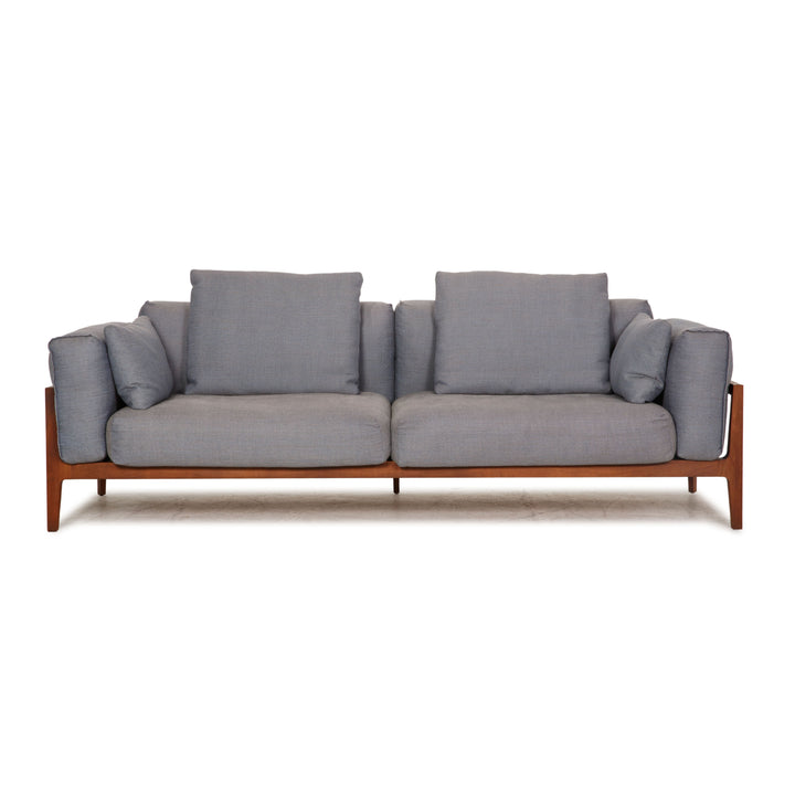 Cor ELM Stoff Dreisitzer Grau Sofa Couch Holz