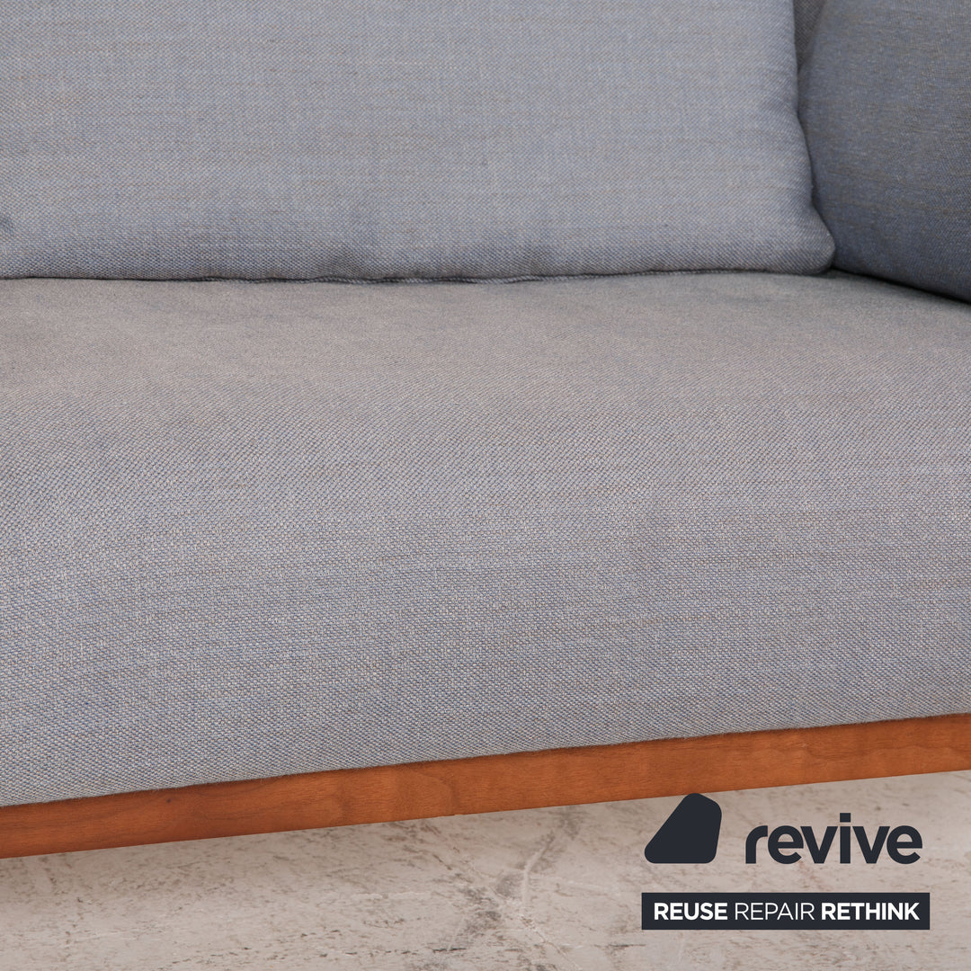 Cor ELM Stoff Dreisitzer Grau Sofa Couch Holz